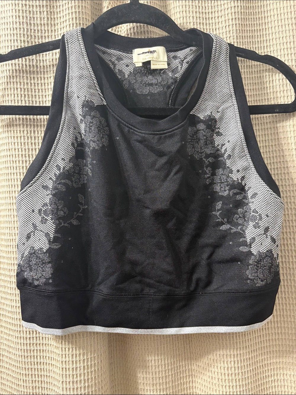 Kate spade  Black Floral Mesh Racerback Sports Bra